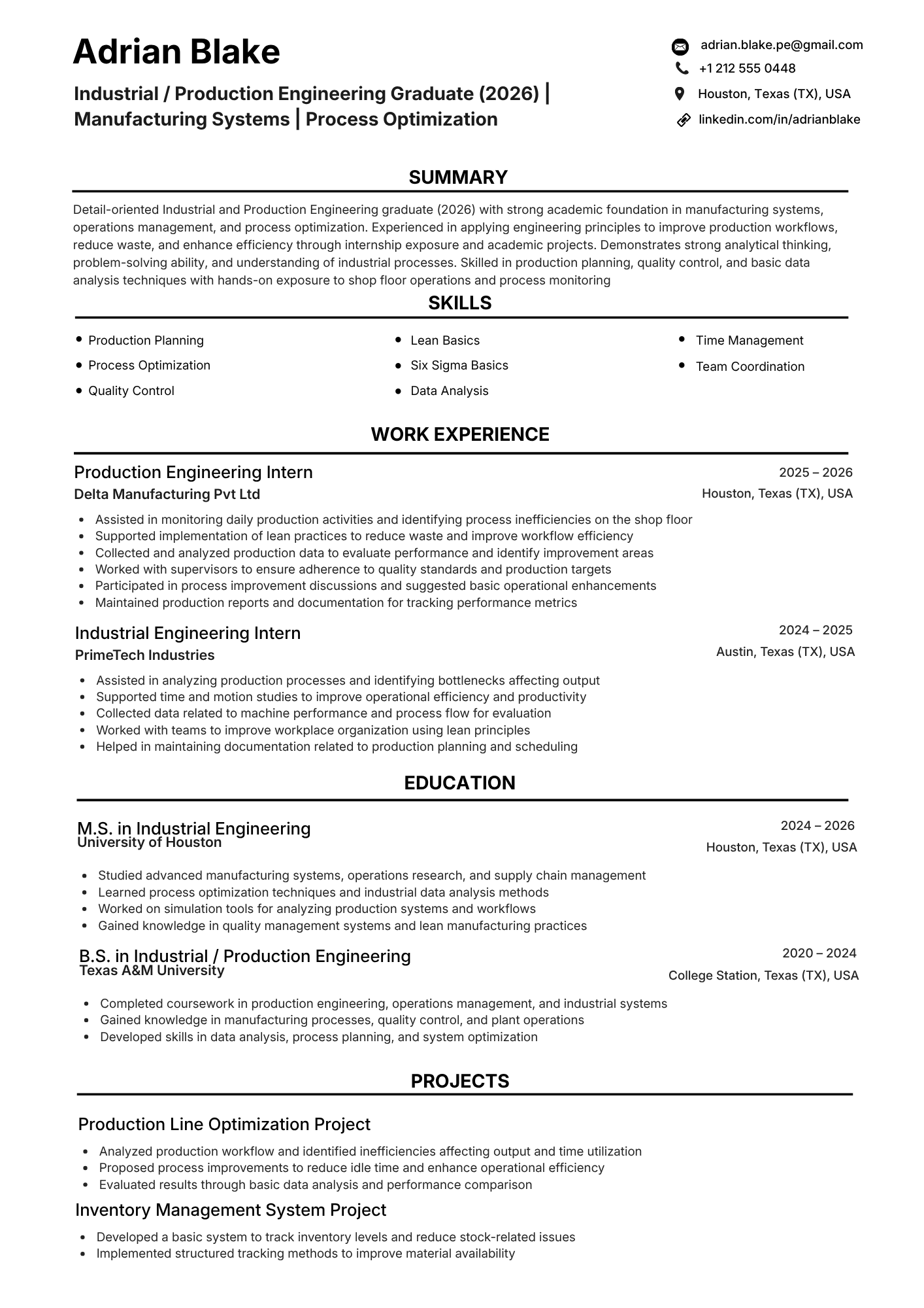 Hybrid fresher resume sample