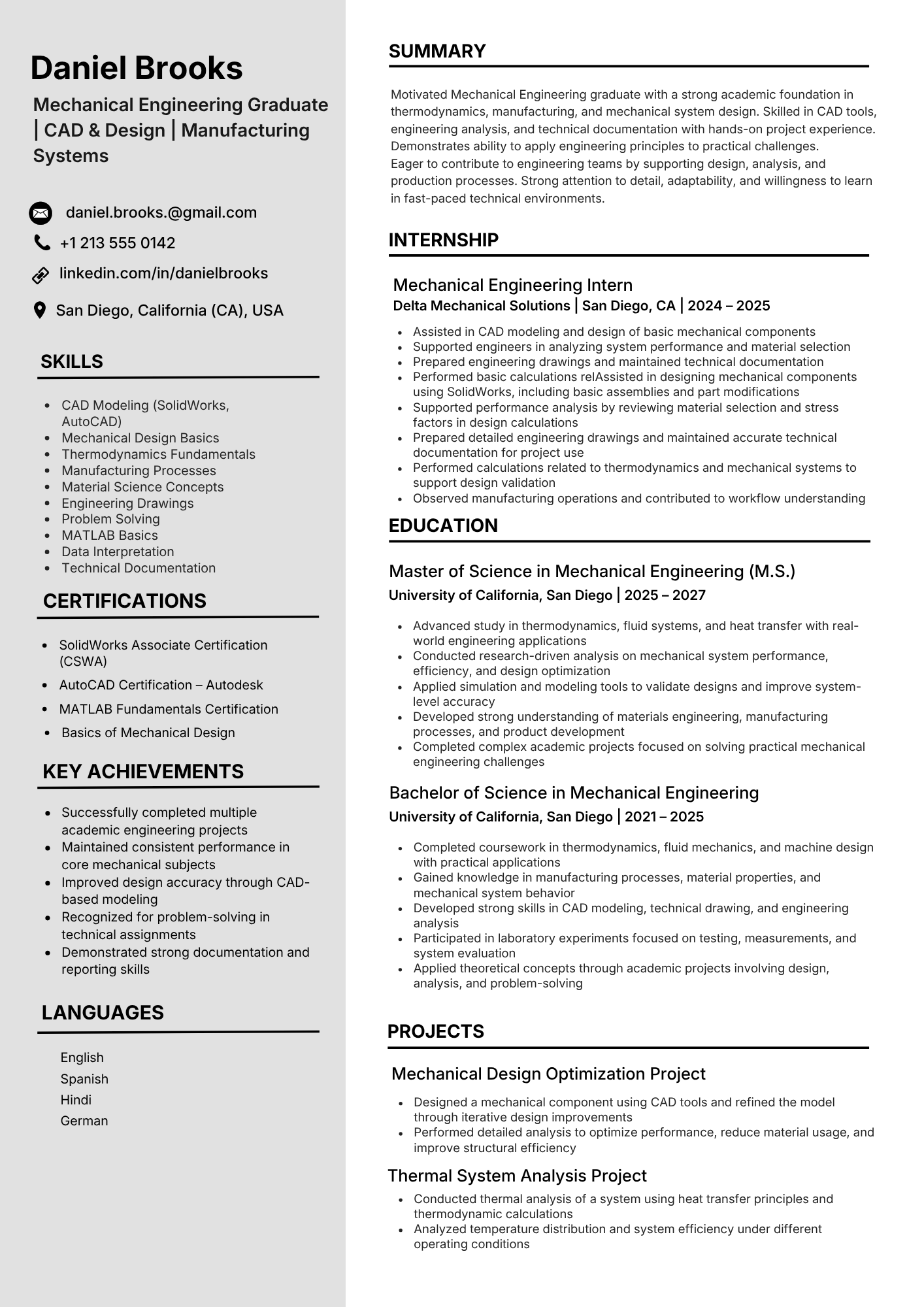 Skill-based fresher resume sample