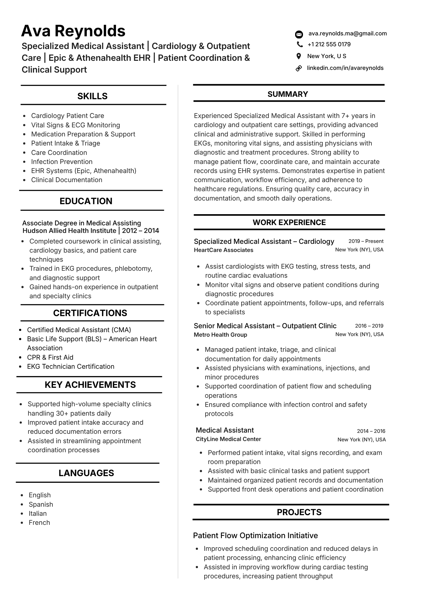 Hybrid Medical Assistant resume sample