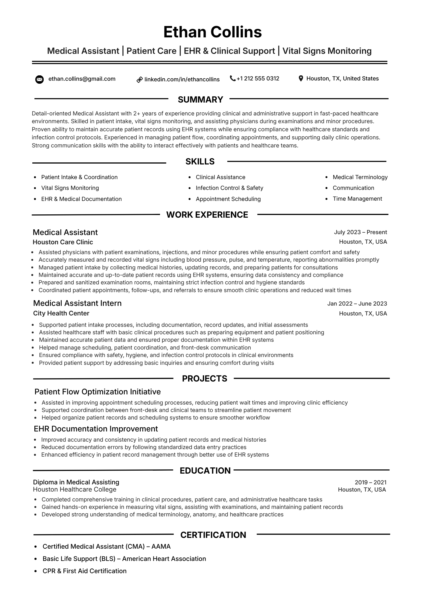 Functional format resume sample